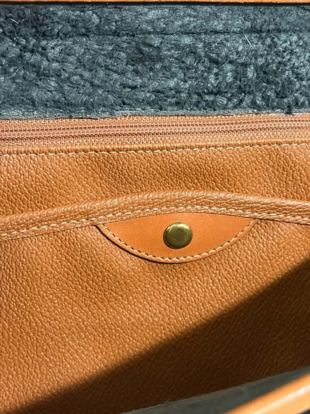 Vintage Dooney & Bourke All-Weather Leather Black and Tan Briefcase
